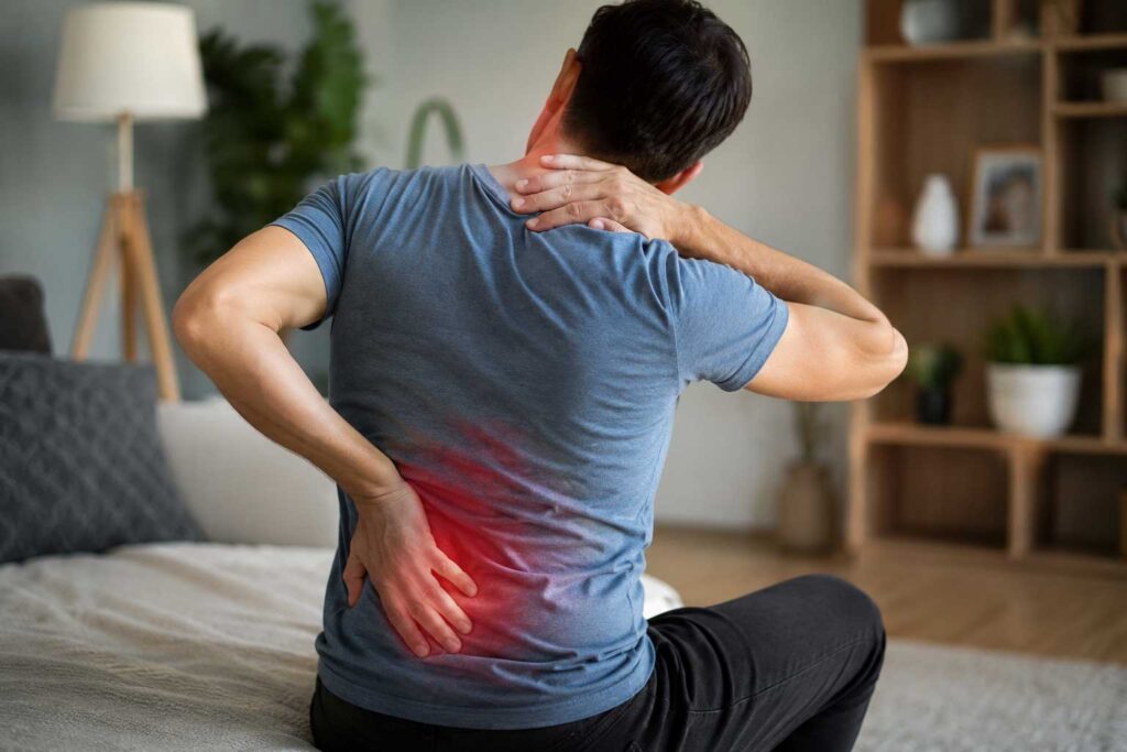 Man experiencing back pain